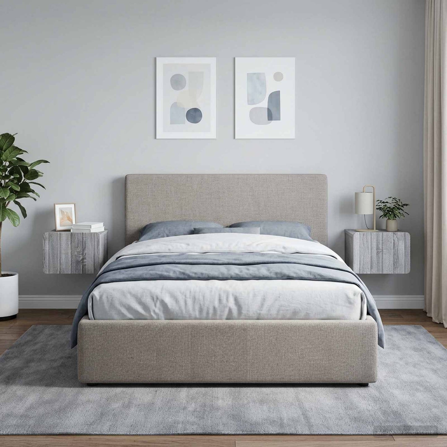 Mobiletto da notte a muro 2 pcs Grigio Sonoma 33 x 34,5 x 24 cm