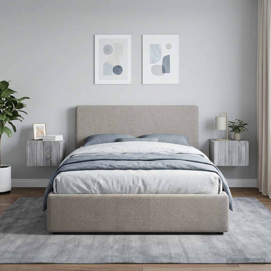 Mobiletto da notte a muro 2 pz Grigio Sonoma 33 x 34,5 x 24 cm