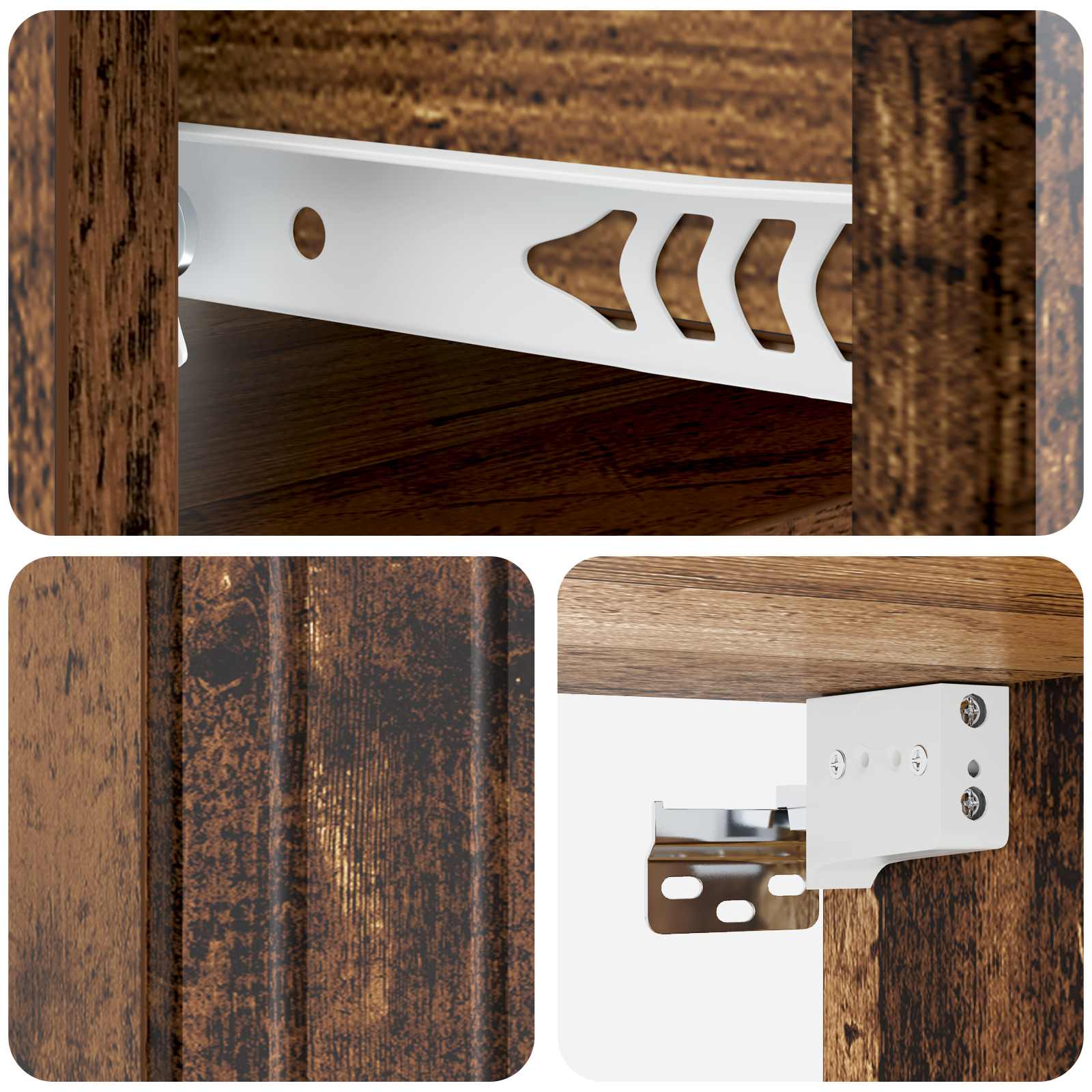 Mobiletto da notte a muro Legno antico 33 x 34,5 x 24 cm | homemem39