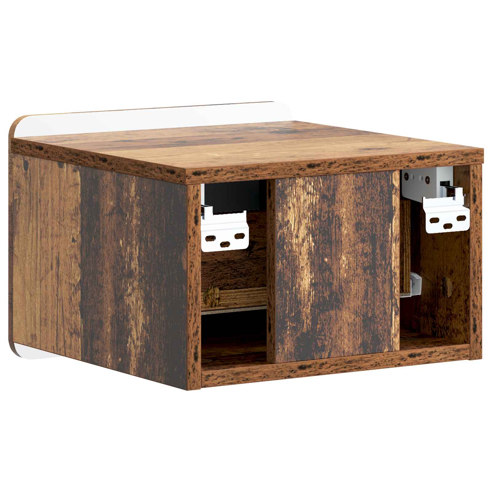 Mobiletto da notte a muro Legno antico 33 x 34,5 x 24 cm | homemem39