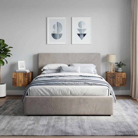 Mobiletto da notte a muro 2 pz Legno antico 33 x 34,5 x 24 cm