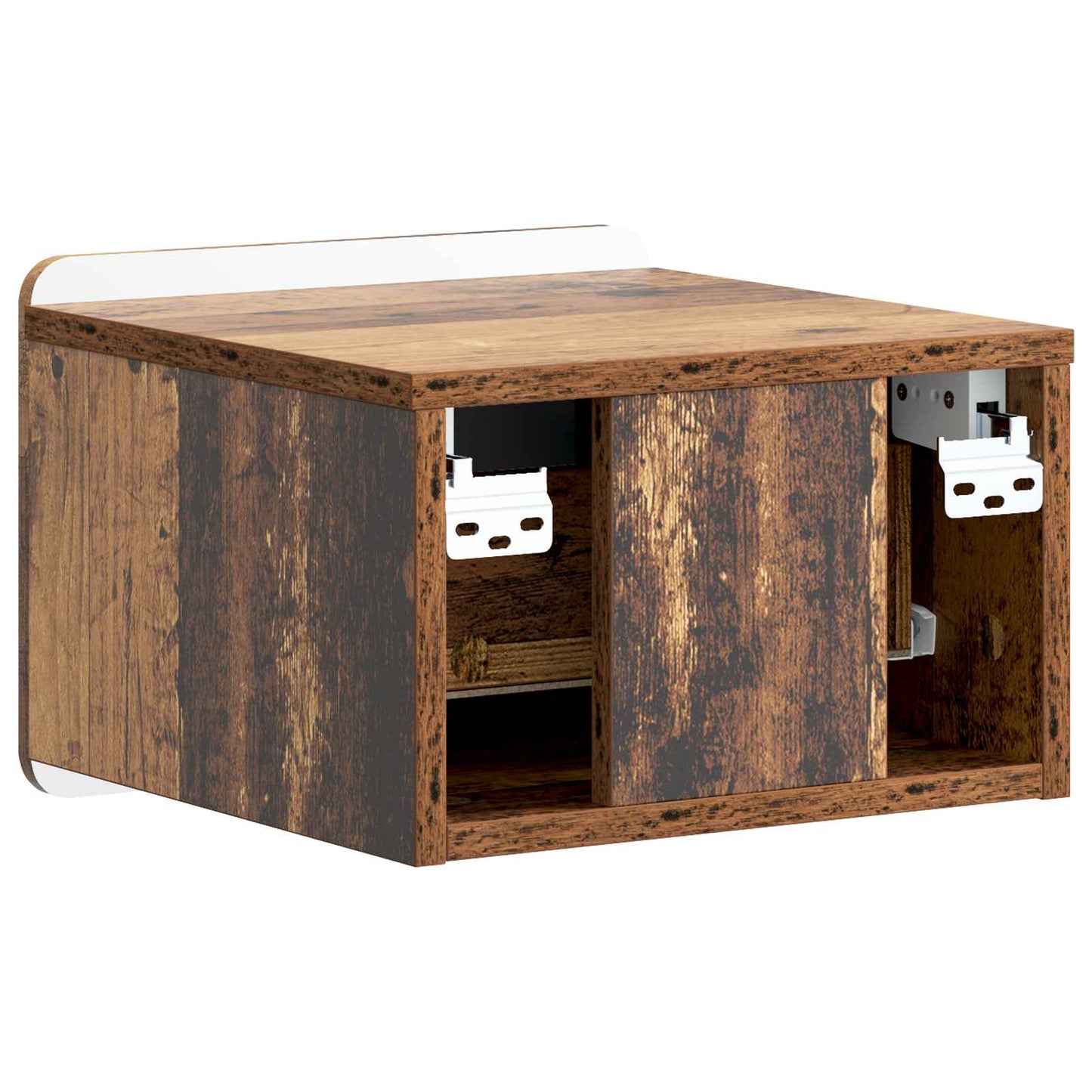 Mobiletto da notte a muro 2 pcs Legno antico 33 x 34,5 x 24 cm | homemem39