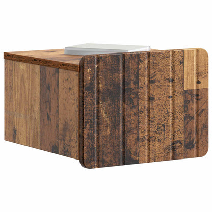Mobiletto da notte a muro 2 pcs Legno antico 33 x 34,5 x 24 cm