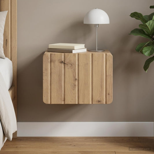 Mobiletto da notte a muro Rovere Artigianale 33 x 34,5 x 24 cm