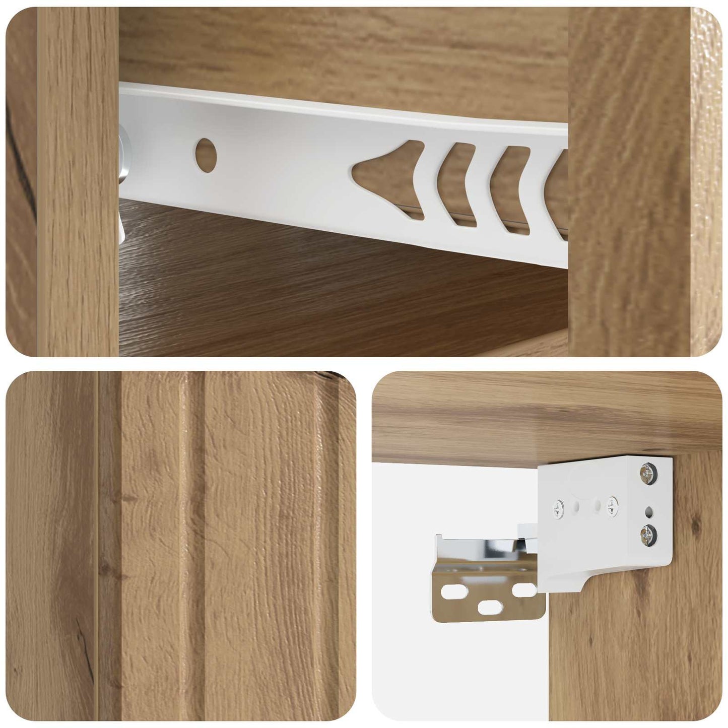 Mobiletto da notte a muro con cassetto 2 pcs Rovere Artigianale | homemem39