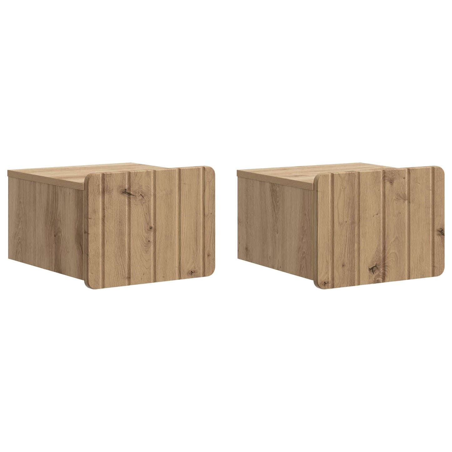 Mobiletto da notte a muro con cassetto 2 pcs Rovere Artigianale