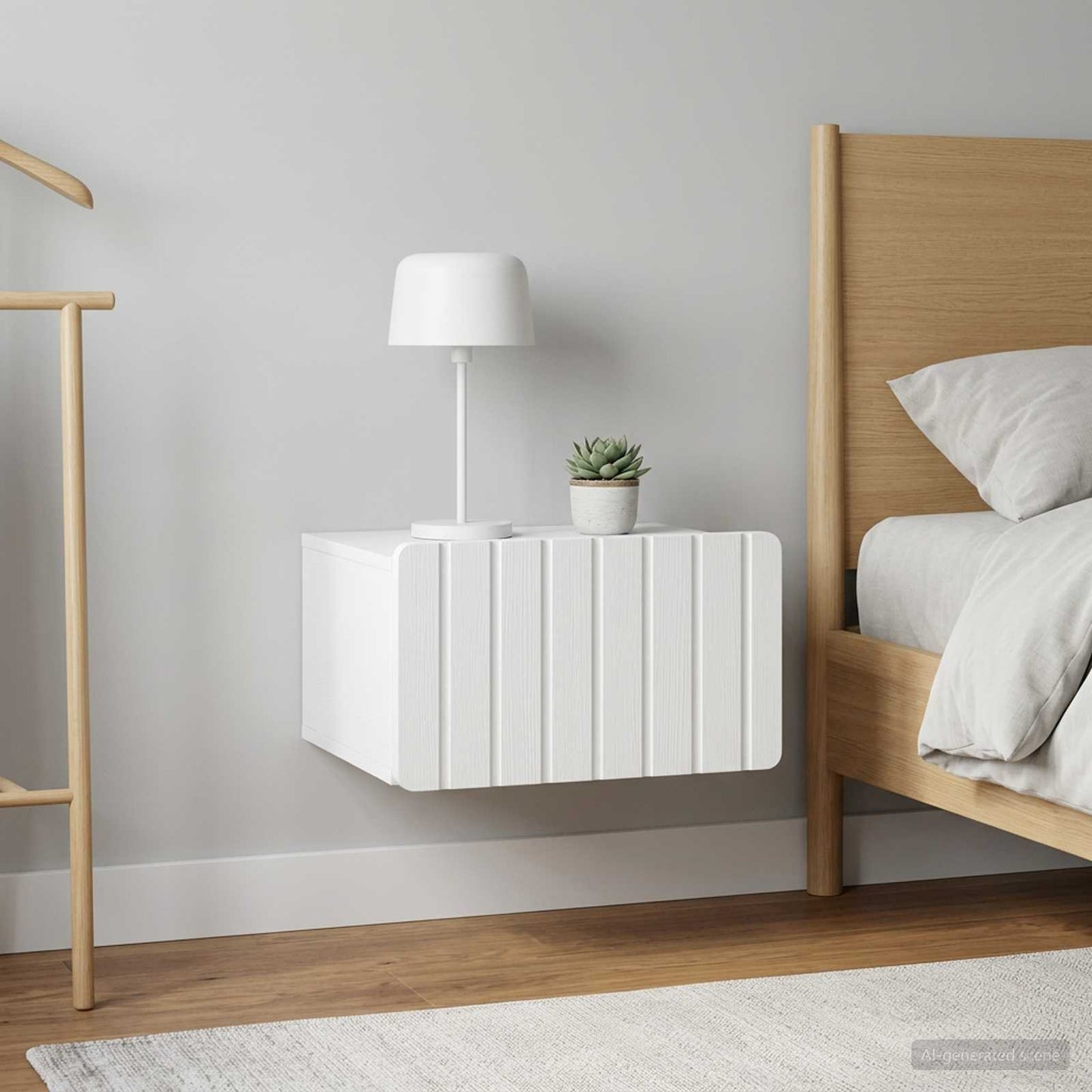 Mobiletto da notte a muro 2 pcs Bianco 49 x 34,5 x 24 cm