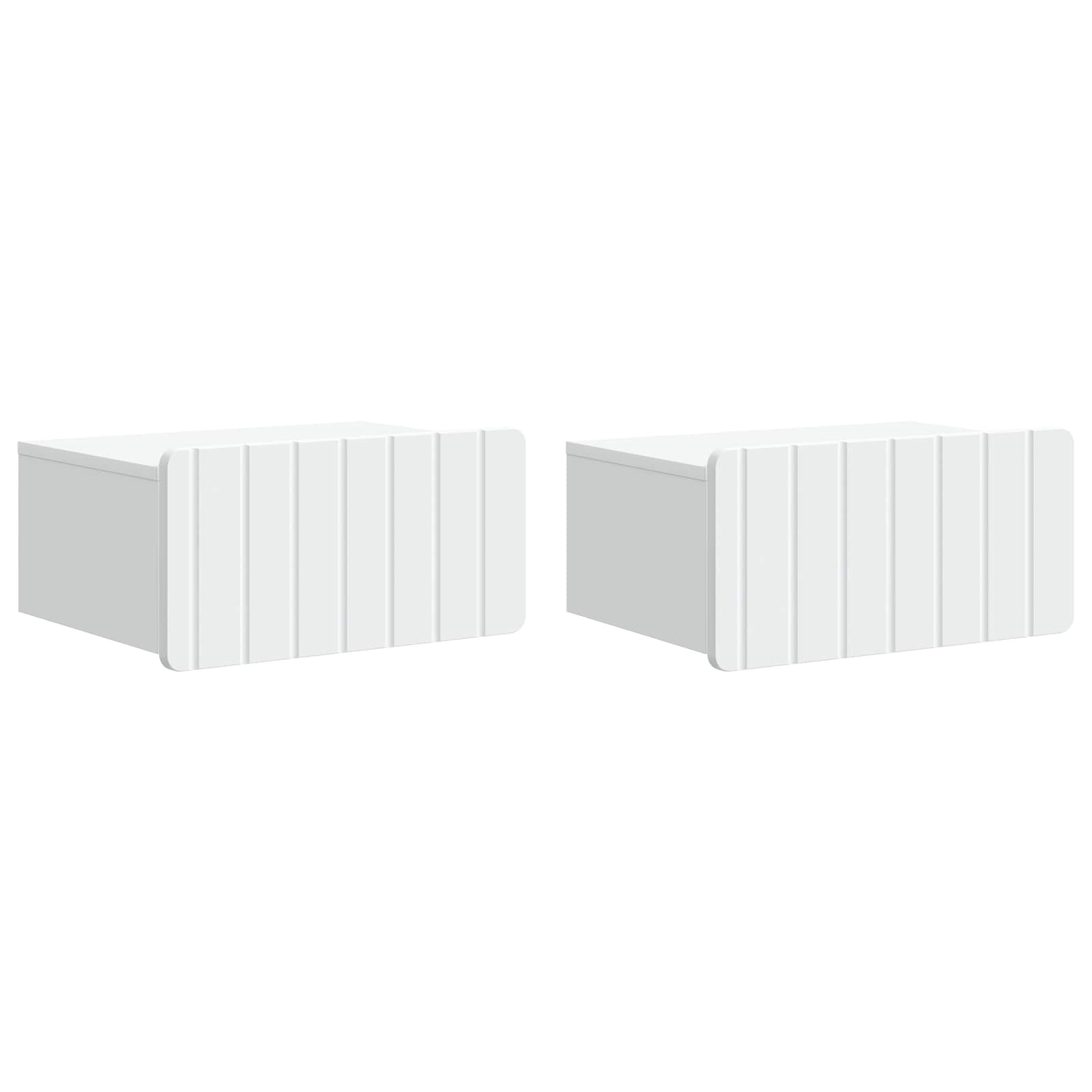 Mobiletto da notte a muro 2 pcs Bianco 49 x 34,5 x 24 cm | homemem39