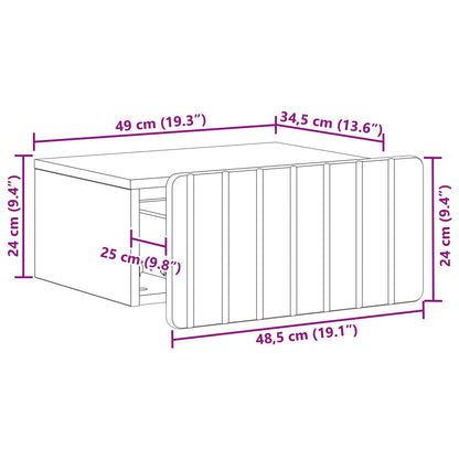 Mobiletto da notte a muro 2 pcs Bianco 49 x 34,5 x 24 cm | homemem39