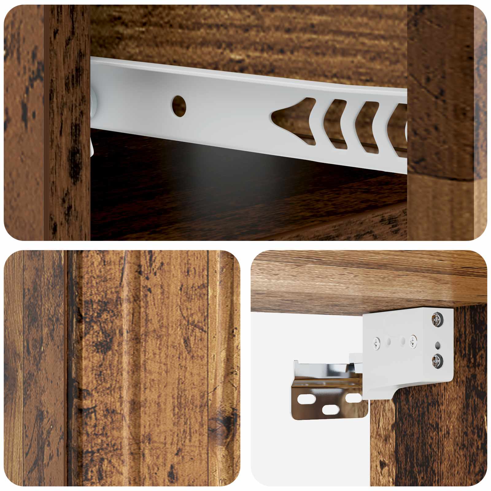 Mobiletto da notte a muro Legno antico 49 x 34,5 x 24 cm | homemem39