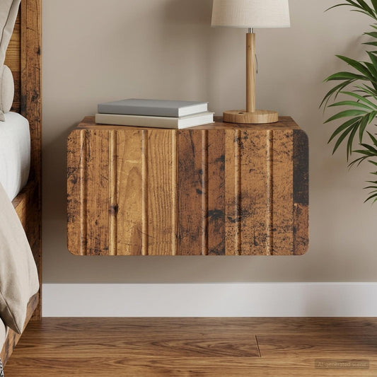 Mobiletto da notte a muro Legno antico 49 x 34,5 x 24 cm | homemem39