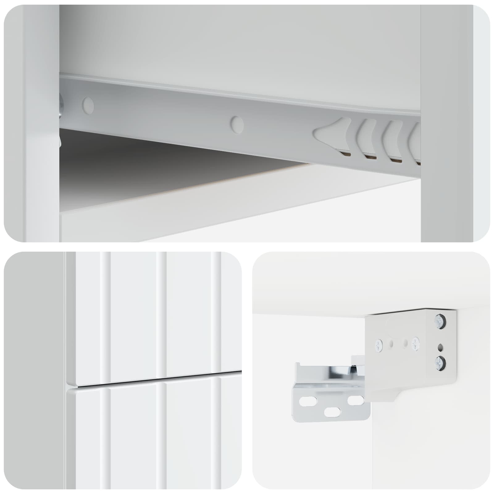 Mobiletto da notte a muro 2 pcs Bianco 33 x 34,5 x 43 cm | homemem39