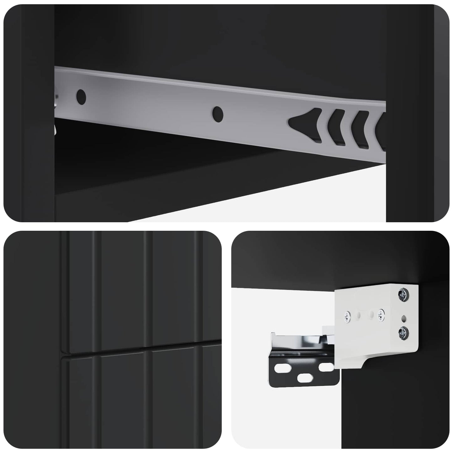 Mobiletto da notte a muro con cassetto Nero 33 x 34,5 x 43 cm | homemem39