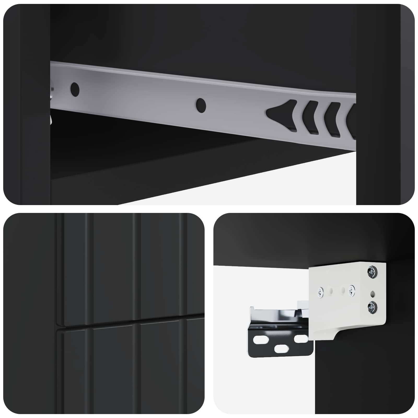 Mobiletto da notte a muro con cassetto Nero 33 x 34,5 x 43 cm | homemem39
