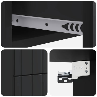 Mobiletto da notte a muro con cassetto Nero 33 x 34,5 x 43 cm | homemem39