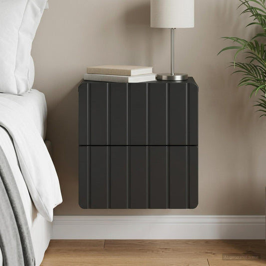 Mobiletto da notte a muro Nero 33 x 34,5 x 43 cm