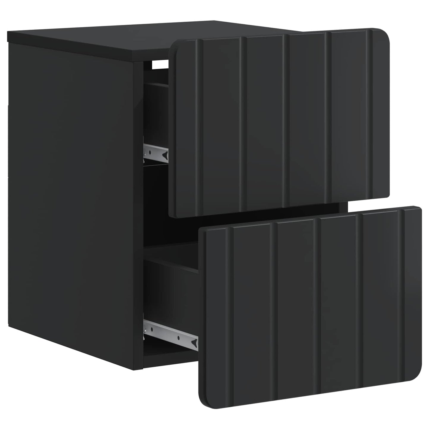 Mobiletto da notte a muro con cassetto Nero 33 x 34,5 x 43 cm | homemem39