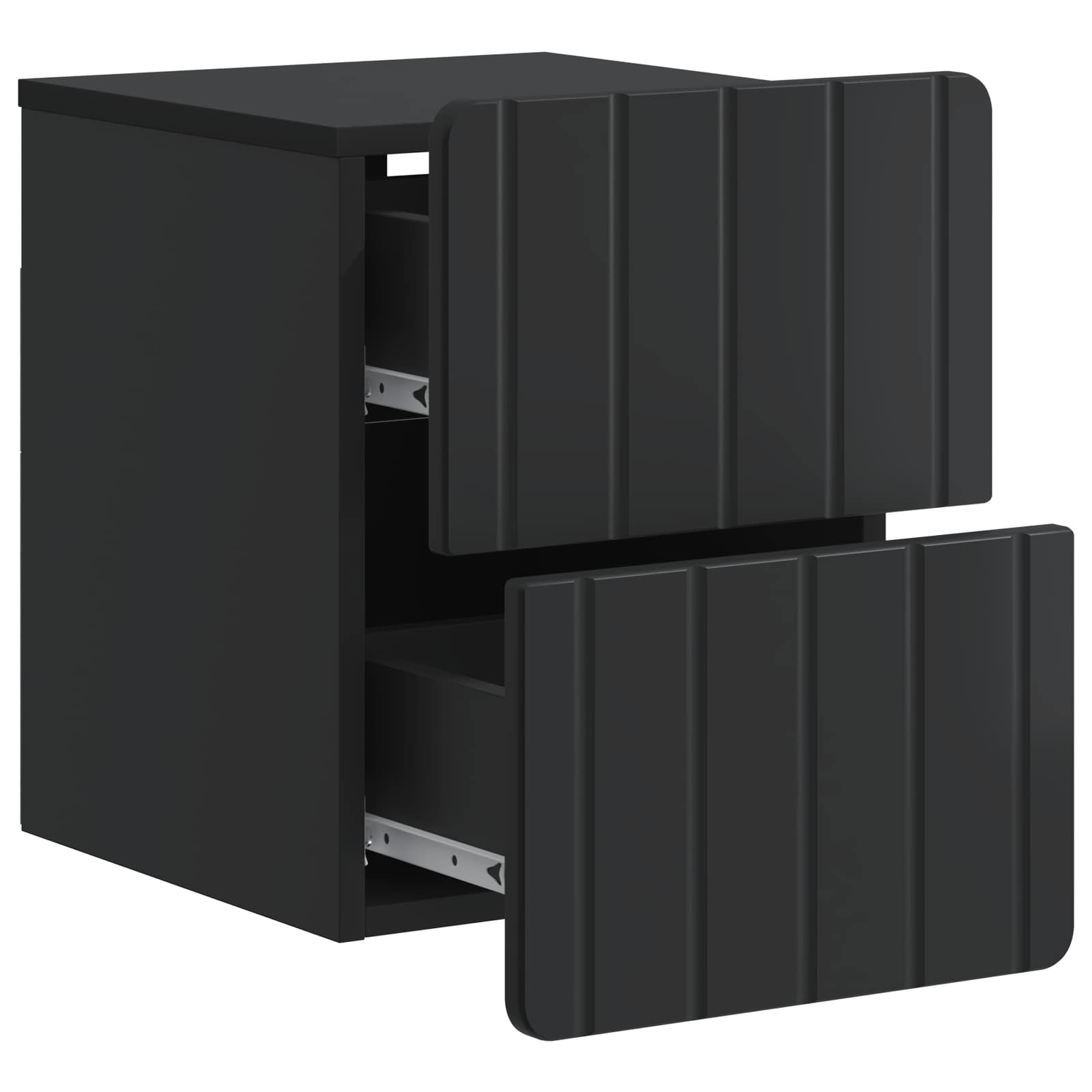 Mobiletto da notte a muro con cassetto Nero 33 x 34,5 x 43 cm | homemem39