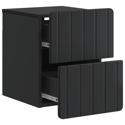 Mobiletto da notte a muro con cassetto Nero 33 x 34,5 x 43 cm | homemem39