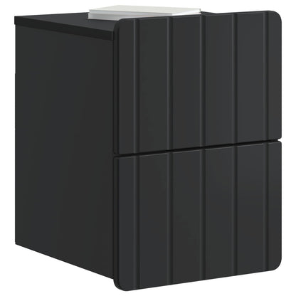 Mobiletto da notte a muro con cassetto Nero 33 x 34,5 x 43 cm | homemem39