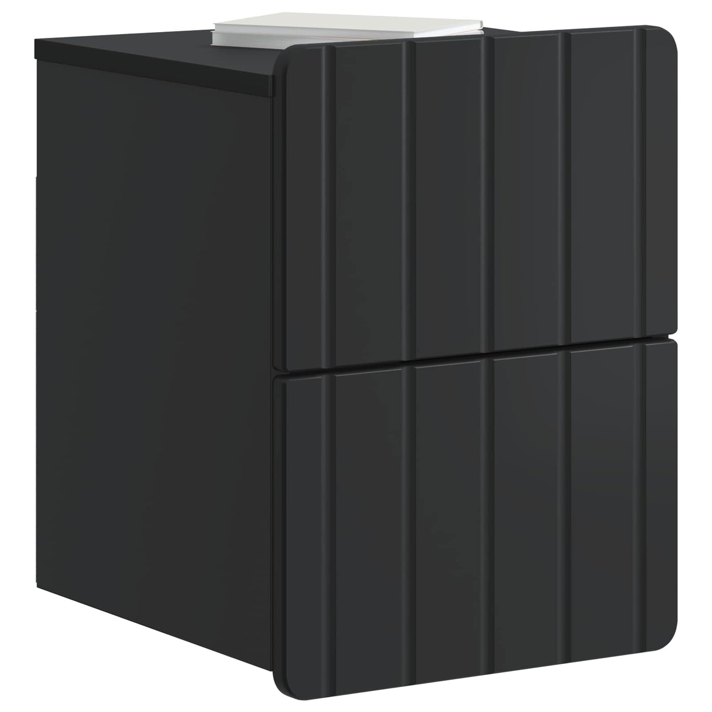 Mobiletto da notte a muro 2 pz Nero 33 x 34,5 x 43 cm
