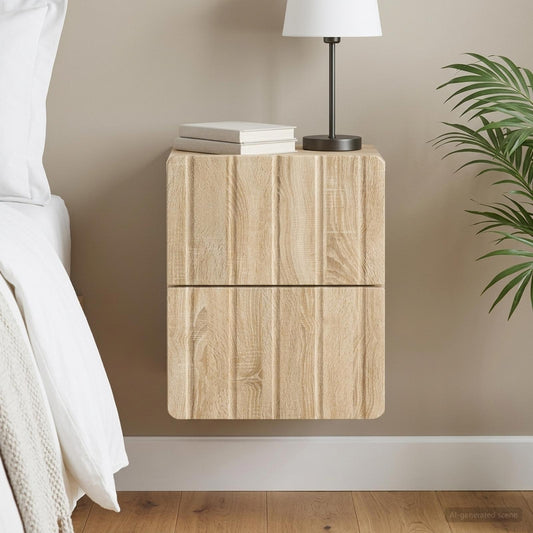 Mobiletto da notte a muro Rovere Sonoma 33 x 34,5 x 43 cm