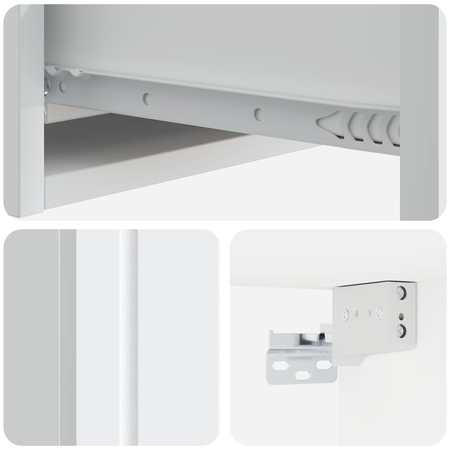 Tavolino da Parete Laterale Bianco 59 x 34,5 x 17 cm | homemem39