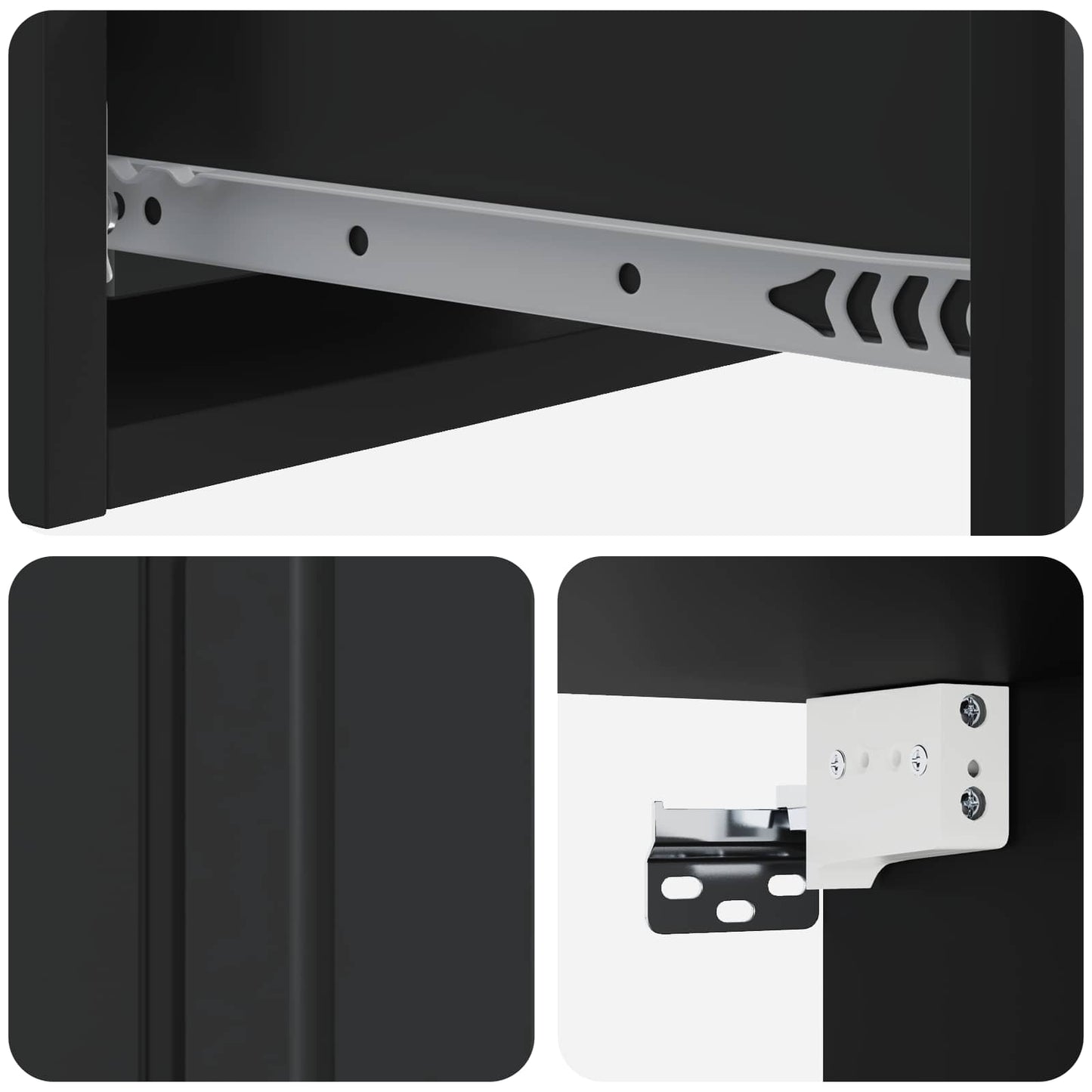 Tavolino da Parete Laterale Nero 59 x 34,5 x 17 cm | homemem39