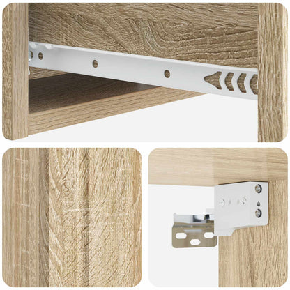 Tavolino da Parete Laterale Rovere Sonoma 59 x 34,5 x 17 cm | homemem39