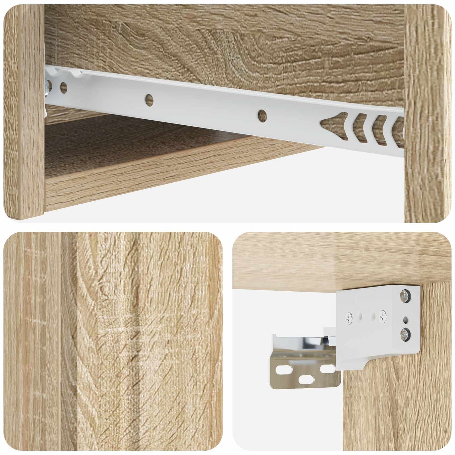 Tavolino da Parete Laterale Rovere Sonoma 59 x 34,5 x 17 cm
