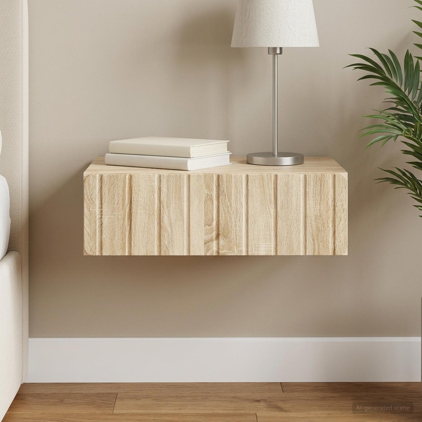 Tavolino da Parete Laterale Rovere Sonoma 59 x 34,5 x 17 cm