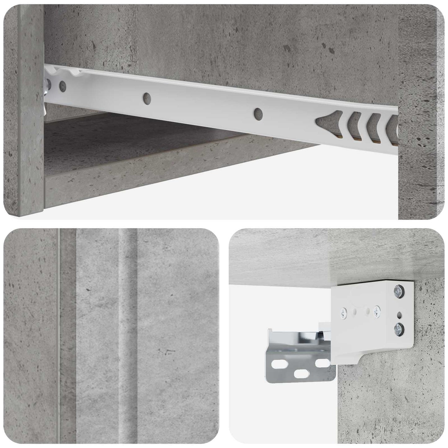 Tavolino da Parete Laterale Grigio Cemento 59 x 34,5 x 17 cm | homemem39