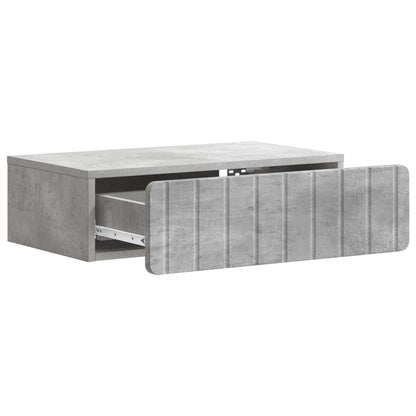 Tavolino da Parete Laterale Grigio Cemento 59 x 34,5 x 17 cm