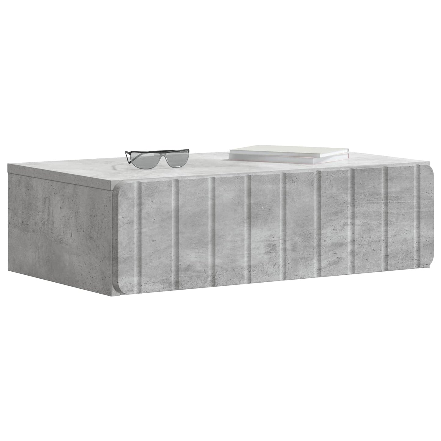 Tavolino da Parete Laterale Grigio Cemento 59 x 34,5 x 17 cm