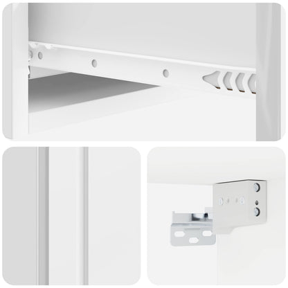 Tavolino da Parete Laterale Bianco Lucido 59 x 34,5 x 17 cm | homemem39