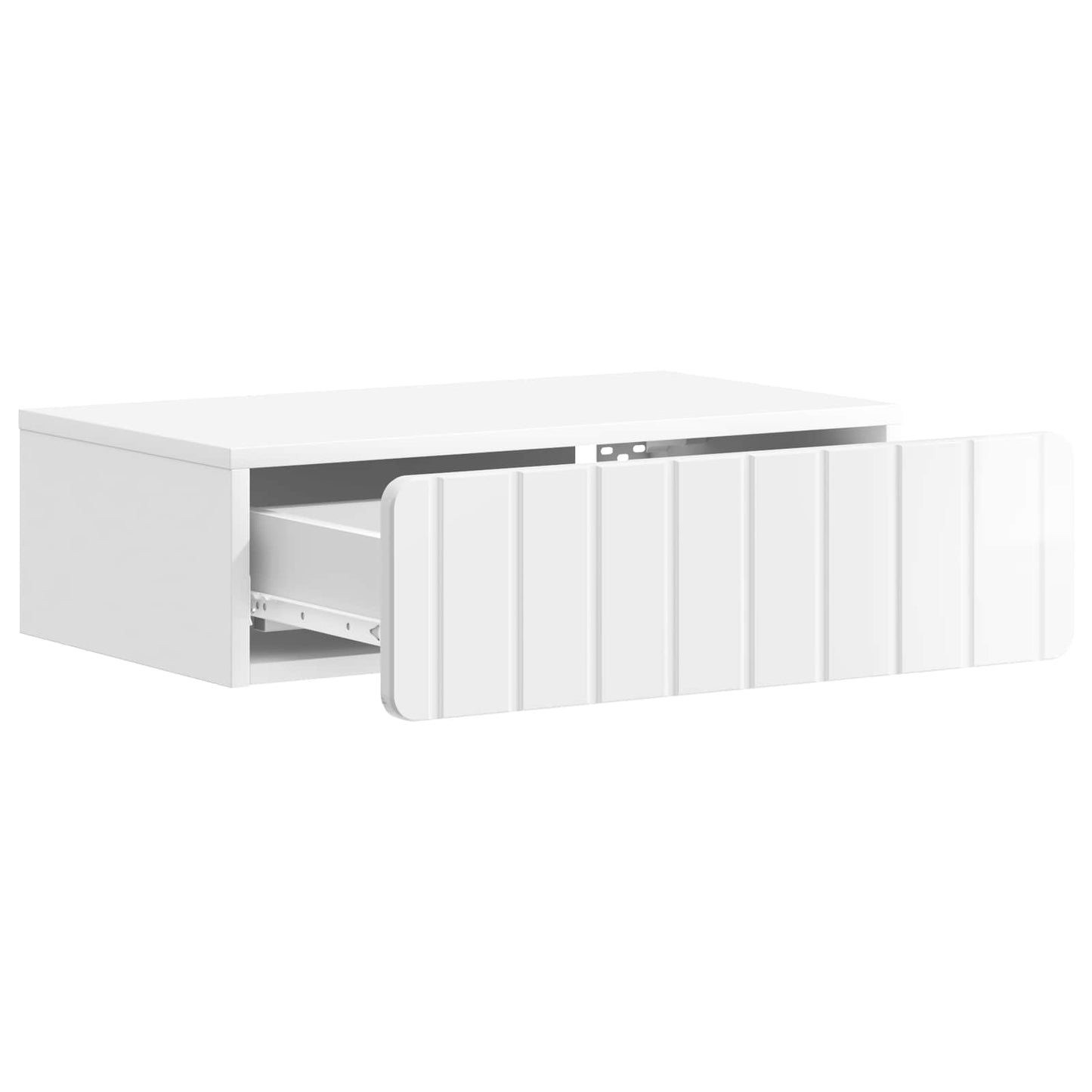 Tavolino da Parete Laterale Bianco Lucido 59 x 34,5 x 17 cm | homemem39