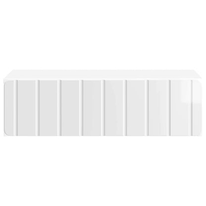 Tavolino da Parete Laterale Bianco Lucido 59 x 34,5 x 17 cm | homemem39