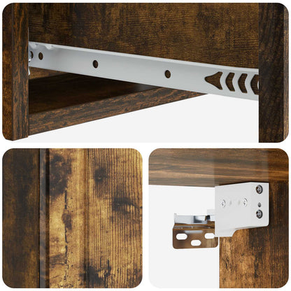Tavolino da Parete Laterale Rovere Fumo 59 x 34,5 x 17 cm