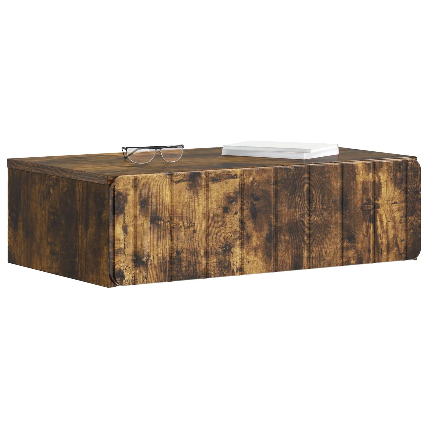 Tavolino da Parete Laterale Rovere Fumo 59 x 34,5 x 17 cm