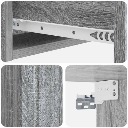 Tavolino da Parete Laterale Grigio Sonoma 59 x 34,5 x 17 cm | homemem39