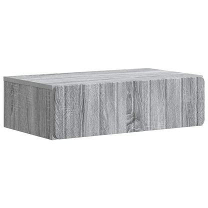 Tavolino da Parete Laterale Grigio Sonoma 59 x 34,5 x 17 cm