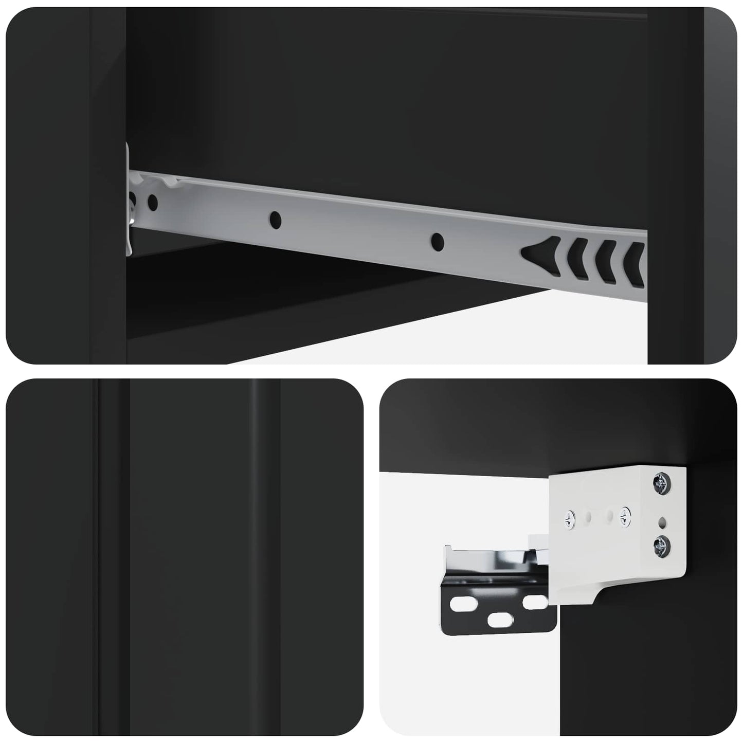 Tavolino da Parete Laterale Nero 87,5 x 34,5 x 17 cm | homemem39