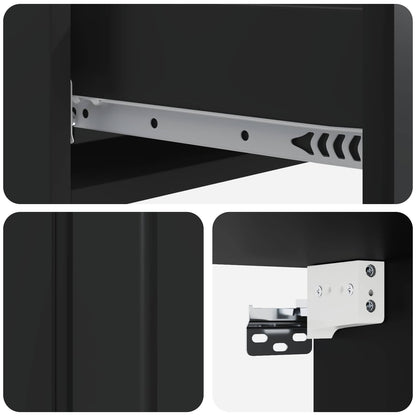 Tavolino da Parete Laterale Nero 87,5 x 34,5 x 17 cm
