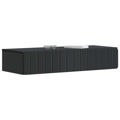 Tavolino da Parete Laterale Nero 87,5 x 34,5 x 17 cm