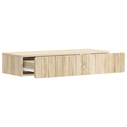 Tavolino da Parete Laterale Rovere Sonoma 87,5 x 34,5 x 17 cm