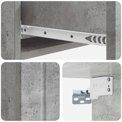 Tavolino da Parete Laterale Grigio Cemento 87,5 x 34,5 x 17 cm | homemem39