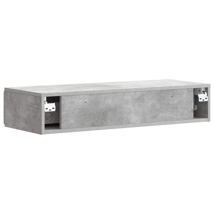 Tavolino da Parete Laterale Grigio Cemento 87,5 x 34,5 x 17 cm