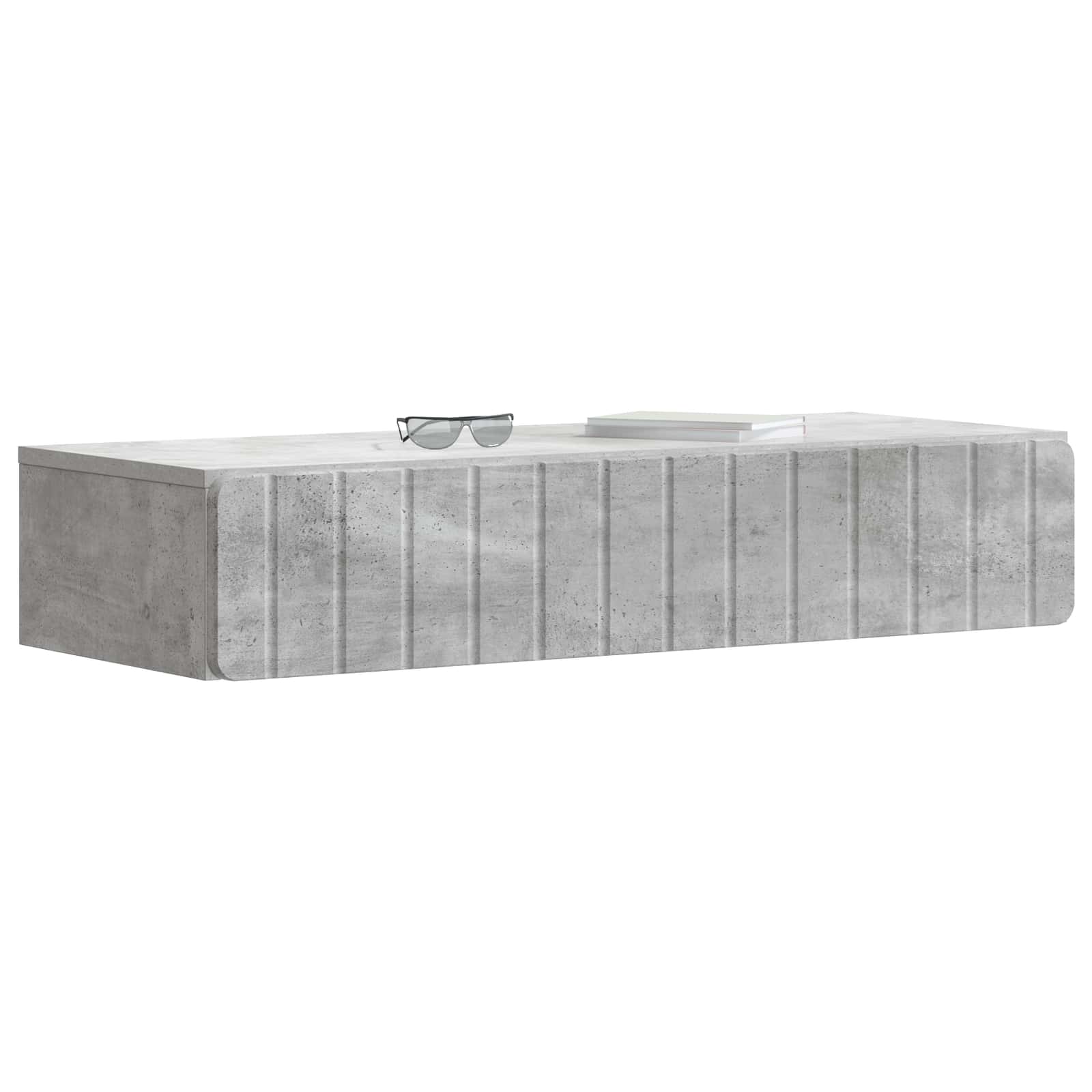 Tavolino da Parete Laterale Grigio Cemento 87,5 x 34,5 x 17 cm | homemem39