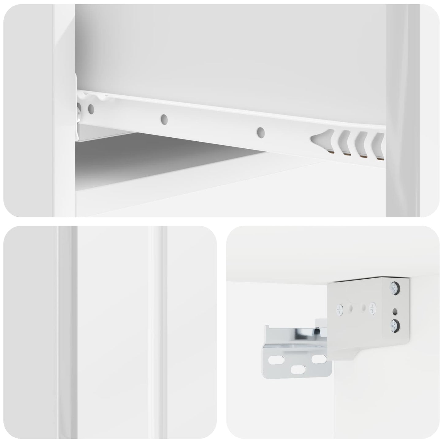 Tavolino da Parete Laterale Bianco Lucido 87,5 x 34,5 x 17 cm | homemem39