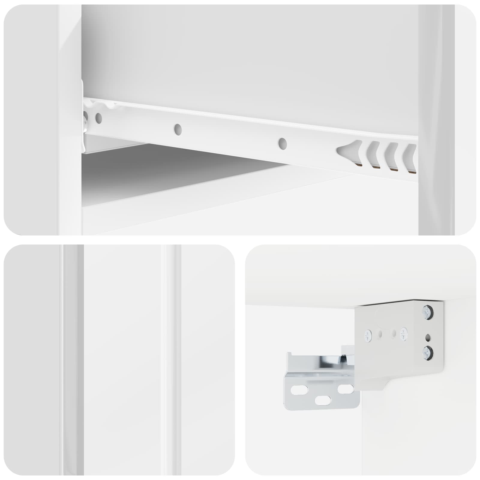 Tavolino da Parete Laterale Bianco Lucido 87,5 x 34,5 x 17 cm | homemem39